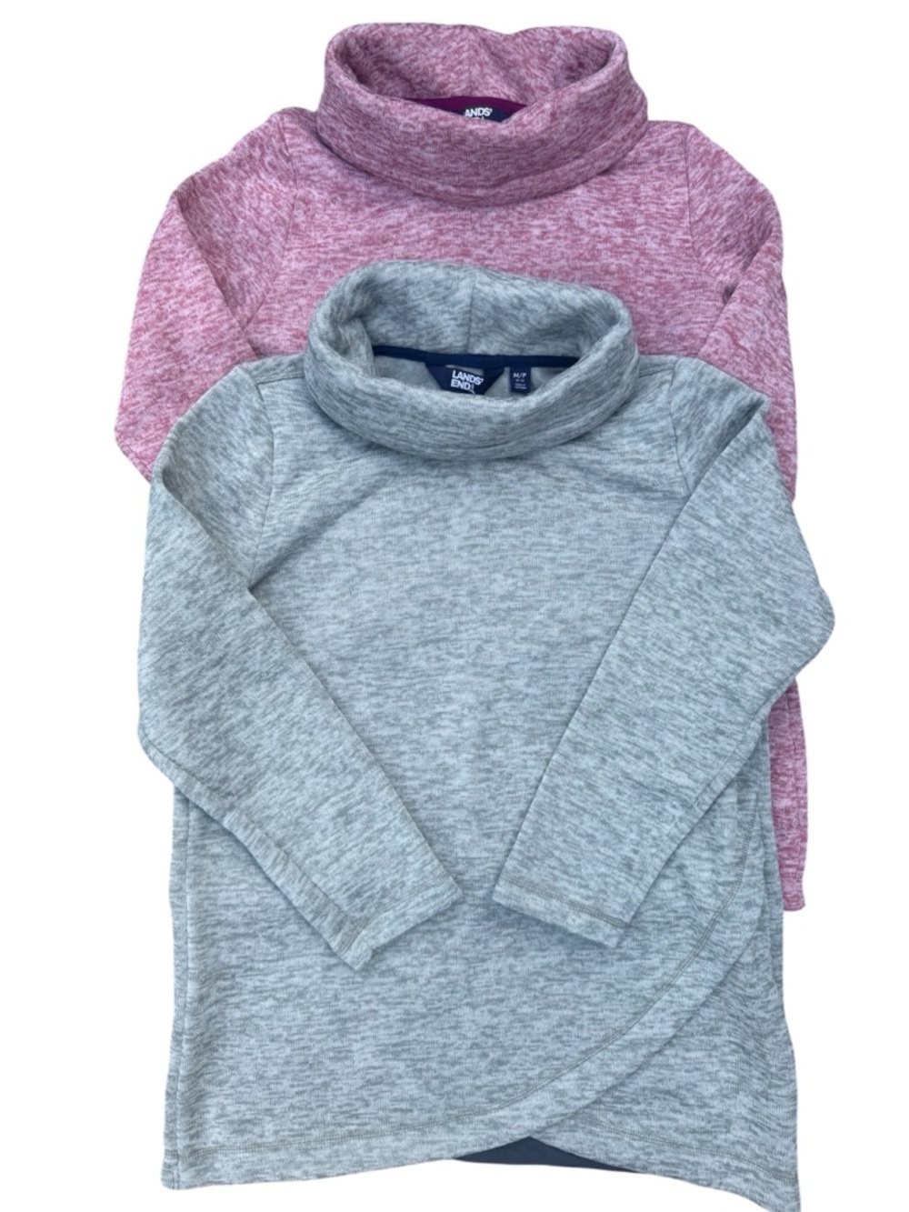 Lands' End Women’s 2-Pack Cowl Neck Long Sleeve Sweater Sweatshirt Medium Petite